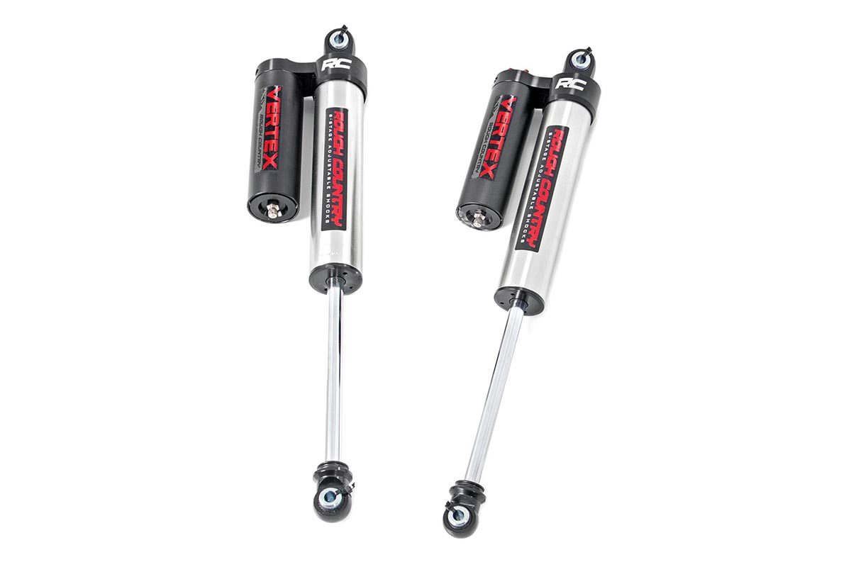 Ford F-150 Rear Shocks - Rough Country - 2.5 Adjustable with Vertex 8-Stage Adjustable Reservoir - '14-'21